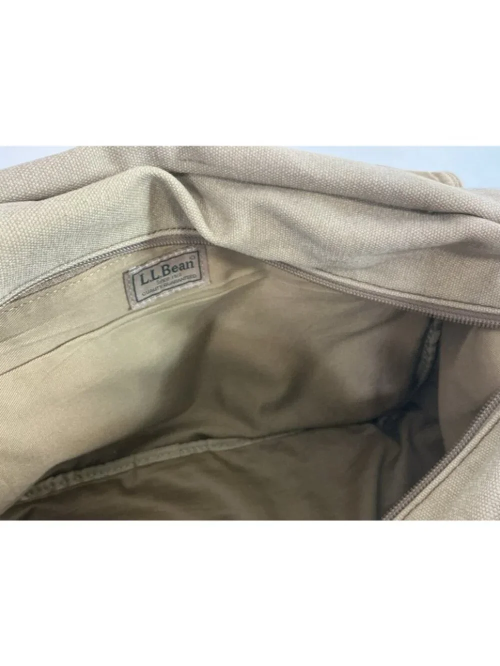 LL Bean Vintage Canvas Messenger Flap Field Bag Leather Trim Crossbody